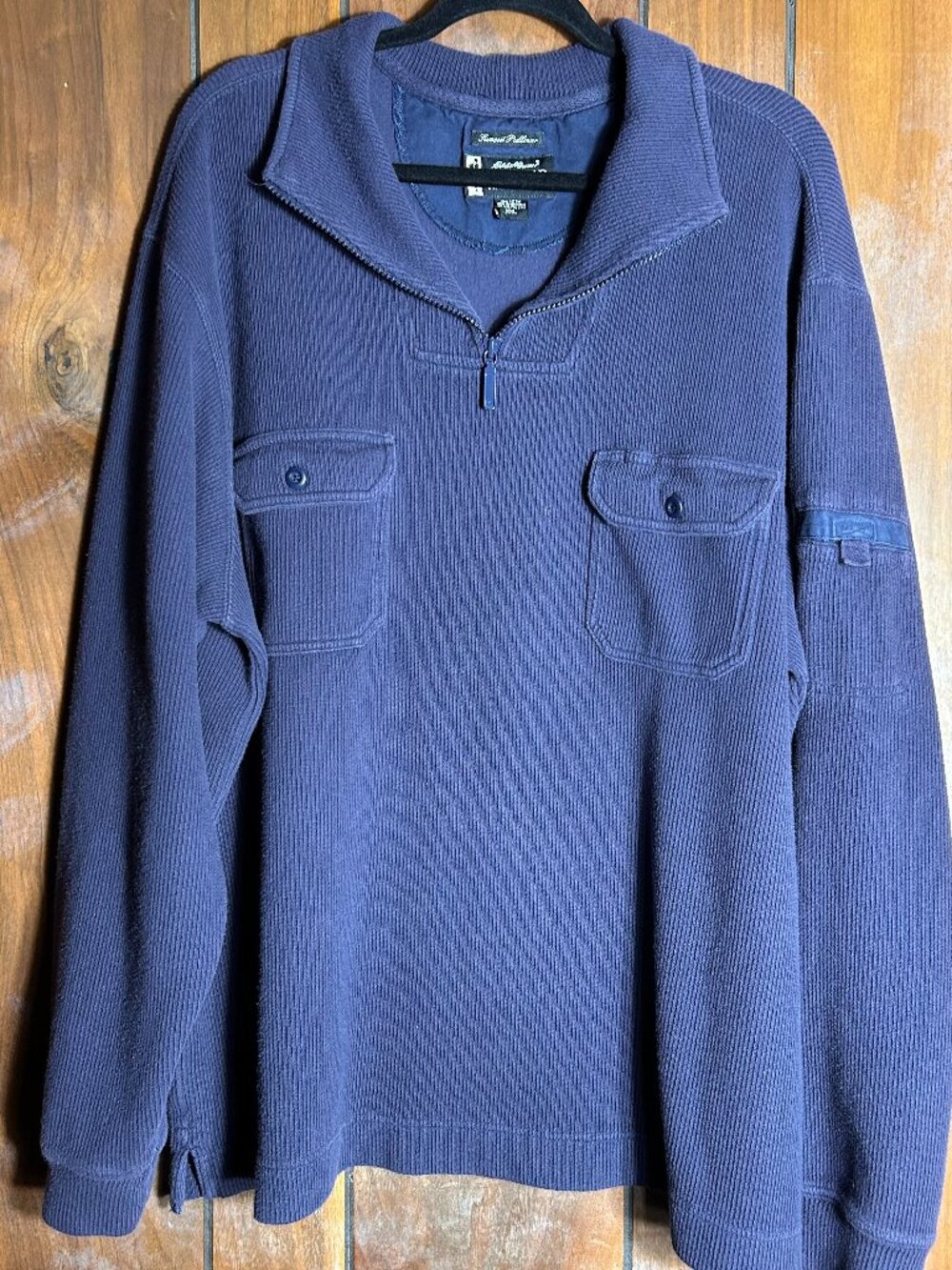 VTG 90s Eddie Bauer Legend Summit Navy Blue Heavyweight Sweater  XXL 1/4 zip
